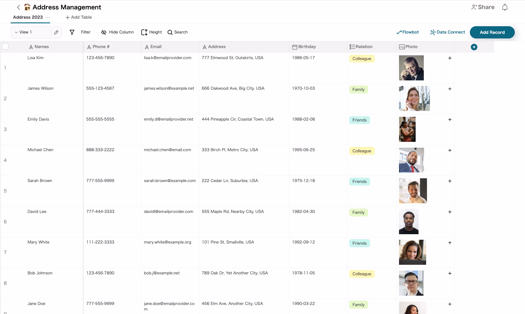 Address Book Management